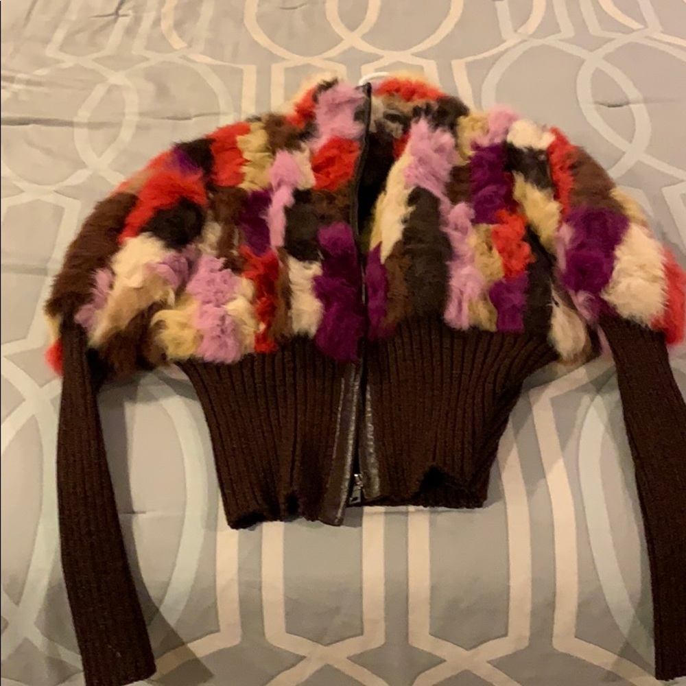 Multicolor fur jacket